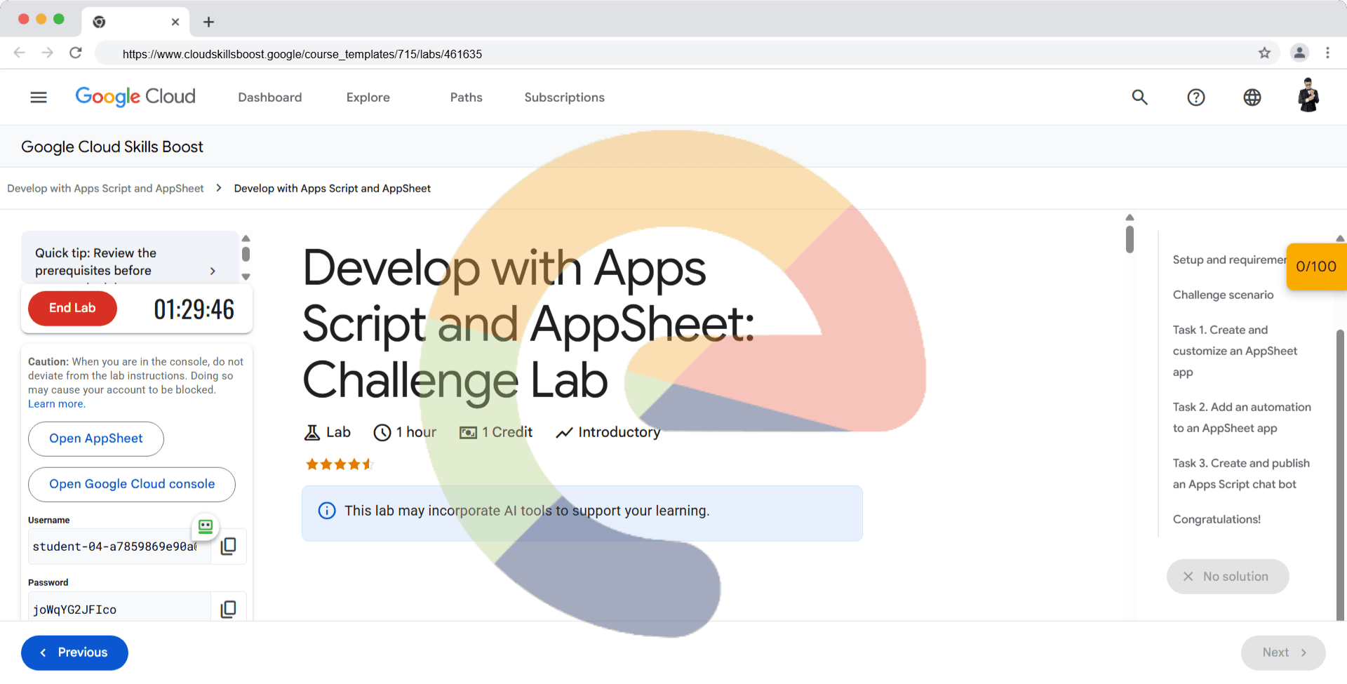 Develop with Apps Script and AppSheet: Challenge Lab - ARC126