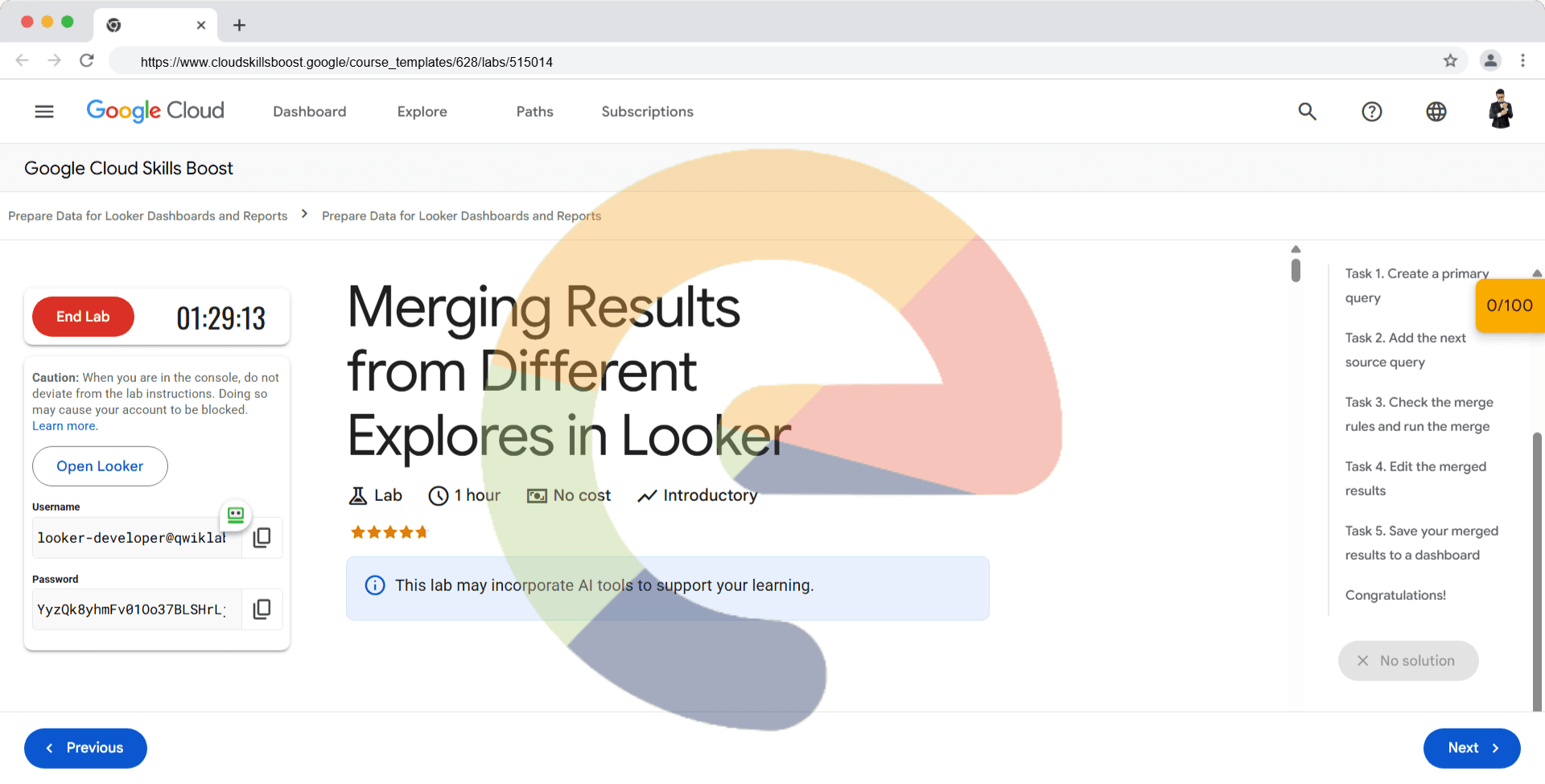 Merging Results from Different Explores in Looker - GSP856