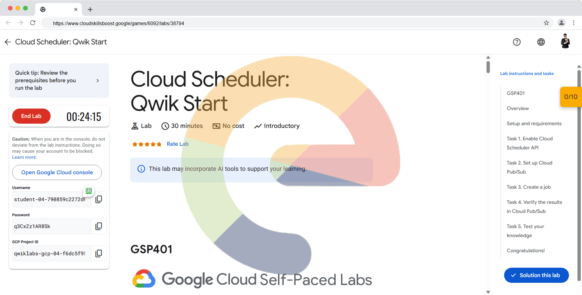 Cloud Scheduler: Qwik Start - GSP401