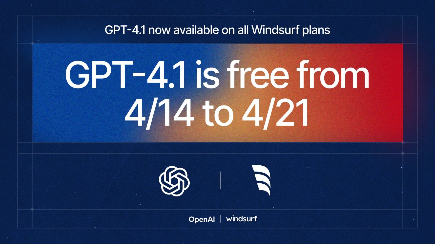 Free unlimited GPT-4.1 and o4-mini from April 14 to 21