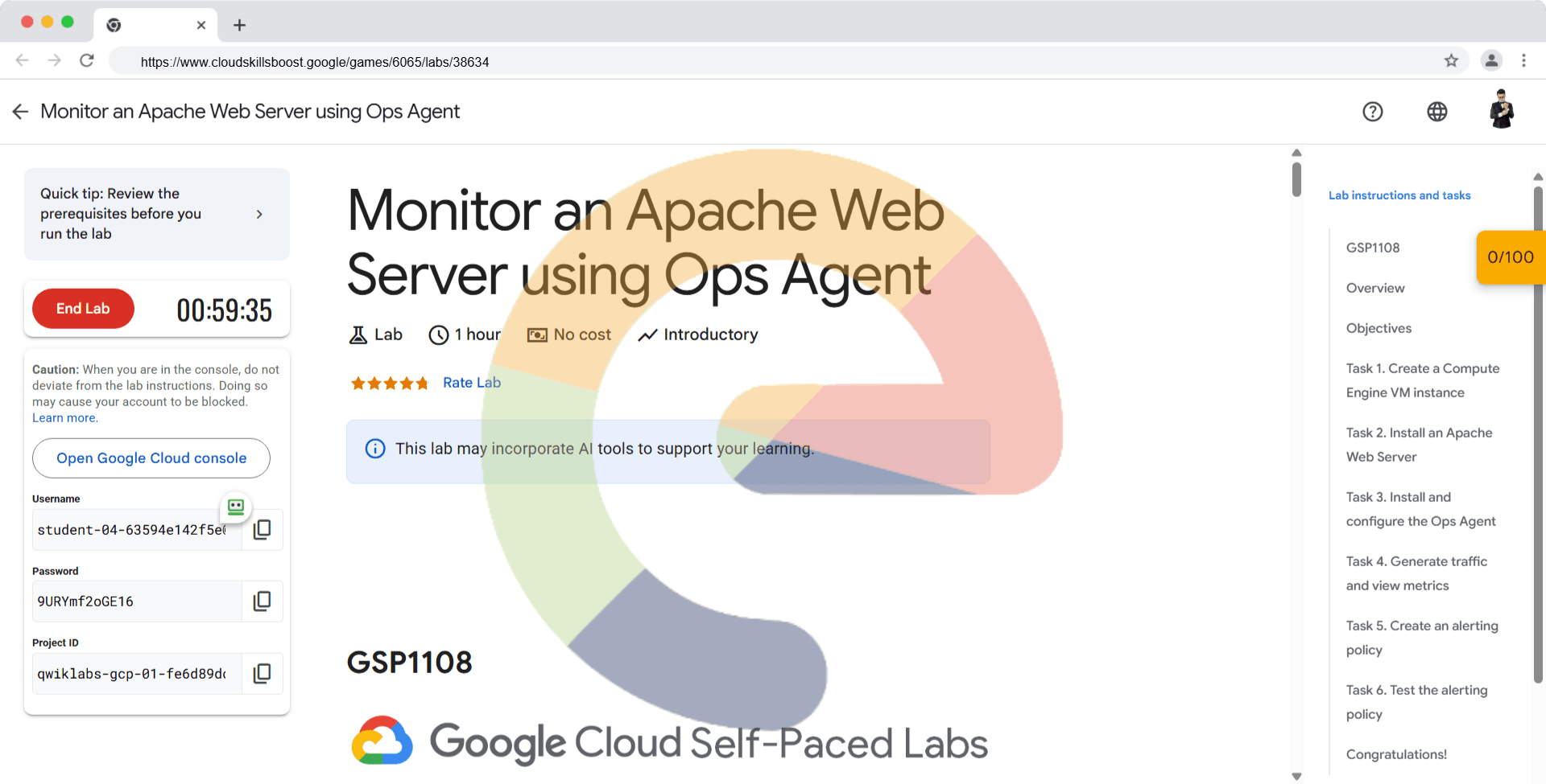 Monitor an Apache Web Server using Ops Agent - GSP1108