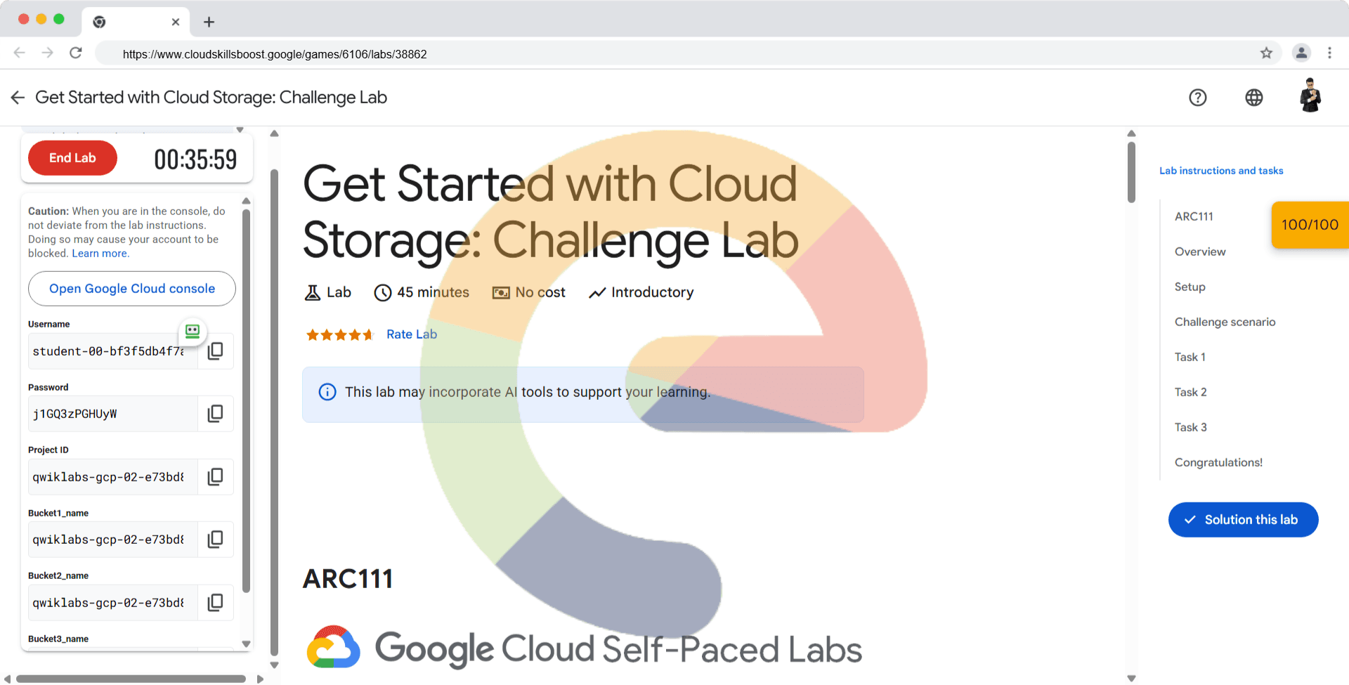 Get Started with Cloud Storage: Challenge Lab - ARC111