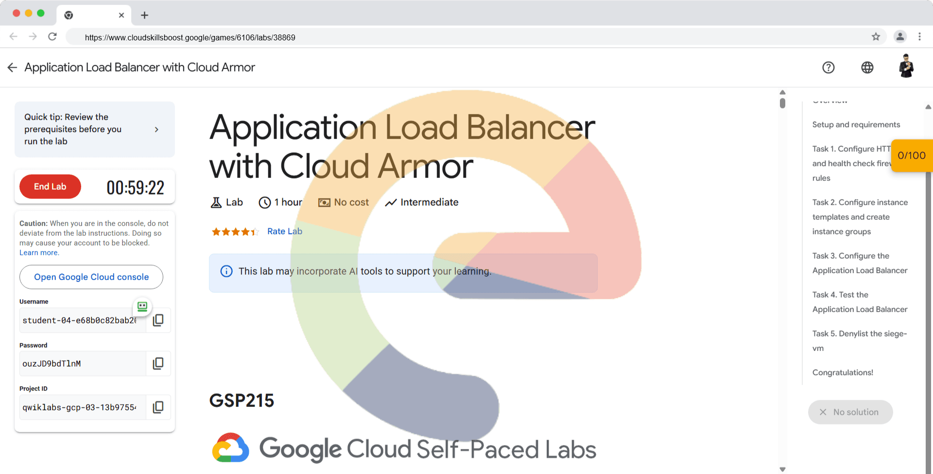 Application Load Balancer with Cloud Armor - GSP215
