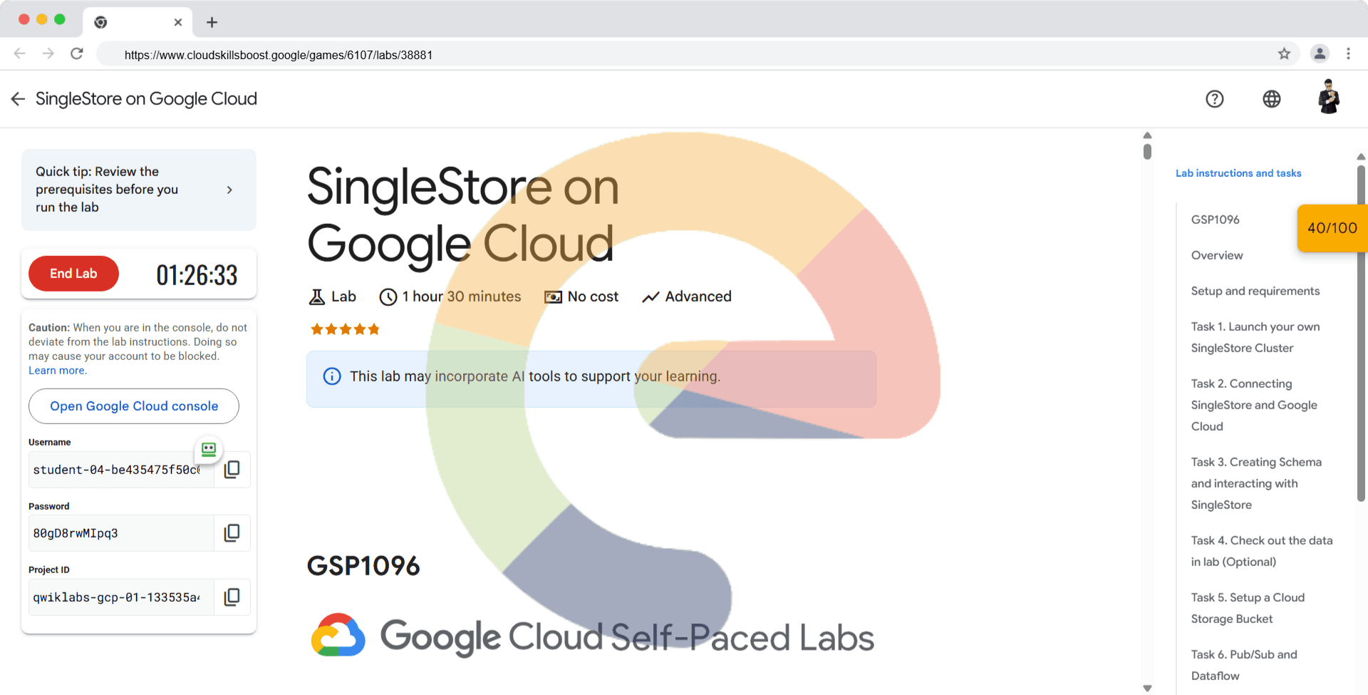 SingleStore on Google Cloud - GSP1096