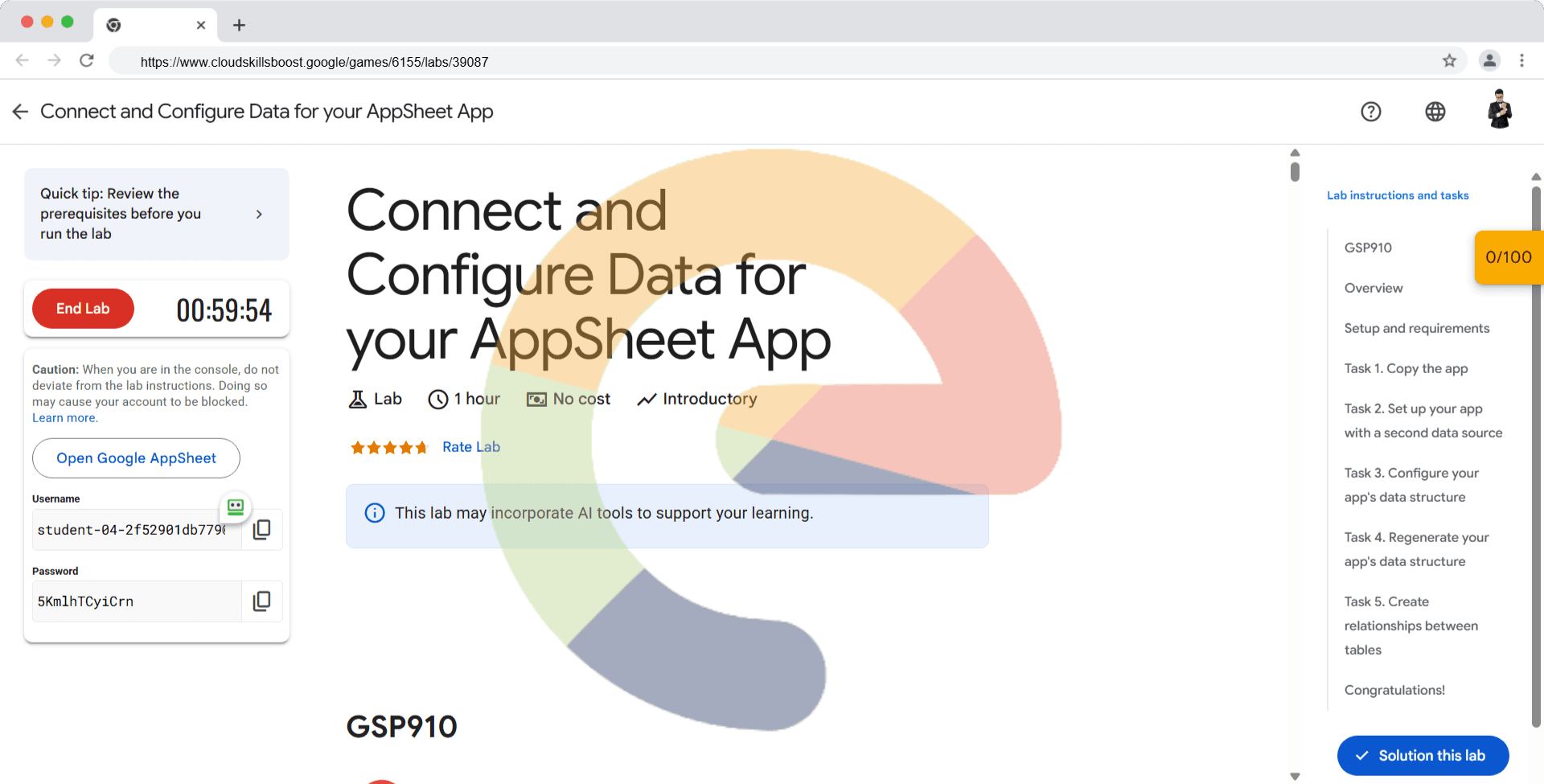Connect and Configure Data for your AppSheet App - GSP910