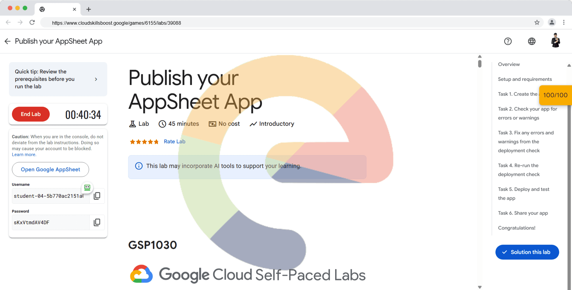 Publish your AppSheet App - GSP1030