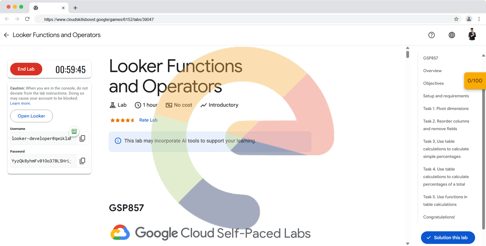 Looker Functions and Operators - GSP857