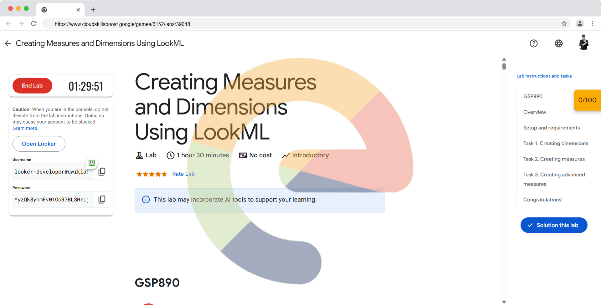 Creating Measures and Dimensions Using LookML - GSP890