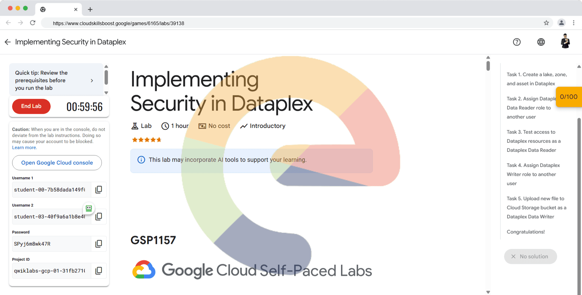 Implementing Security in Dataplex - GSP1157