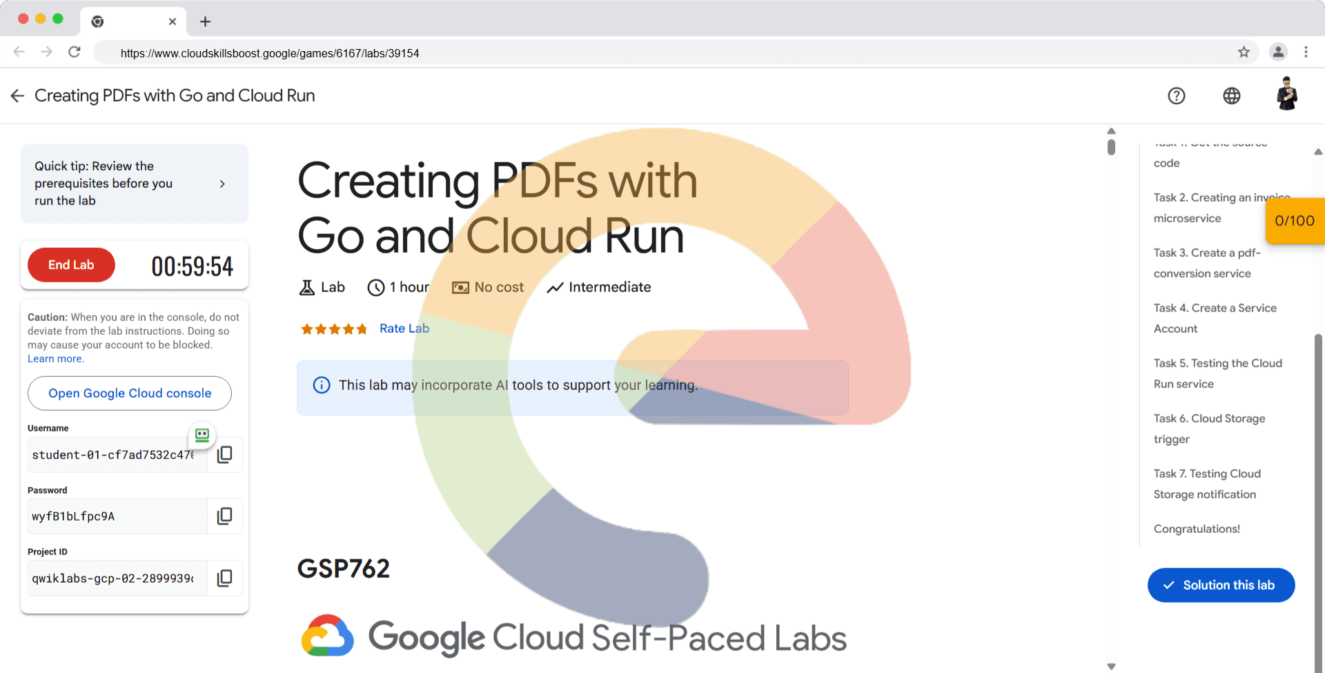 Creating PDFs with Go and Cloud Run - GSP762