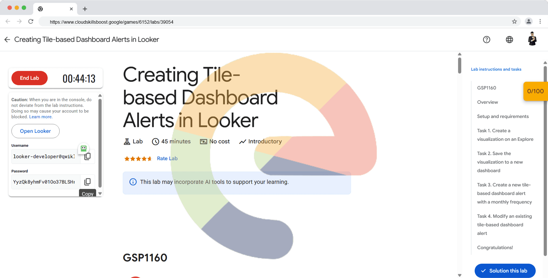 Creating Tile-based Dashboard Alerts in Looker - GSP1160