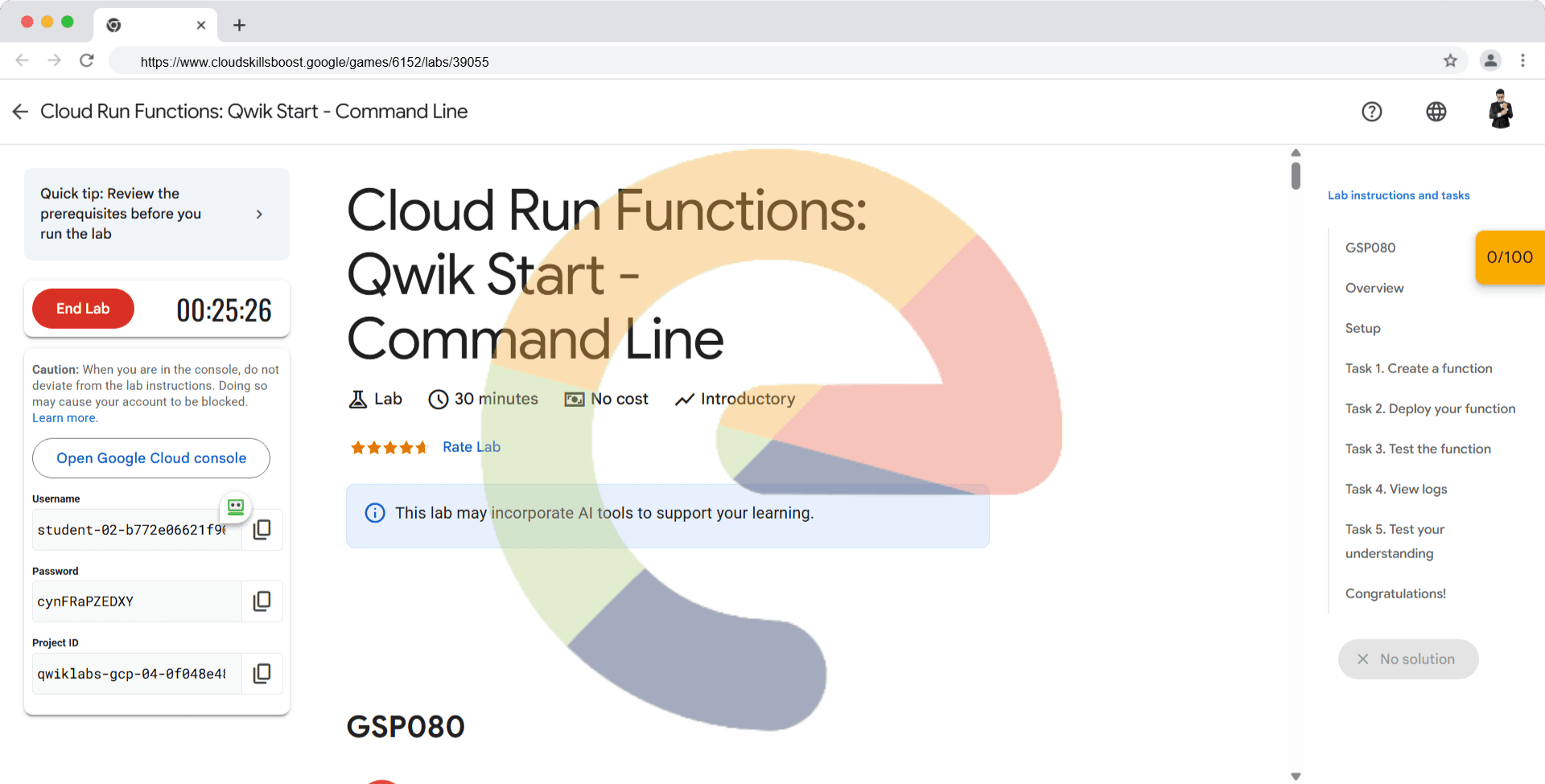 Cloud Run Functions: Qwik Start - Command Line - GSP080