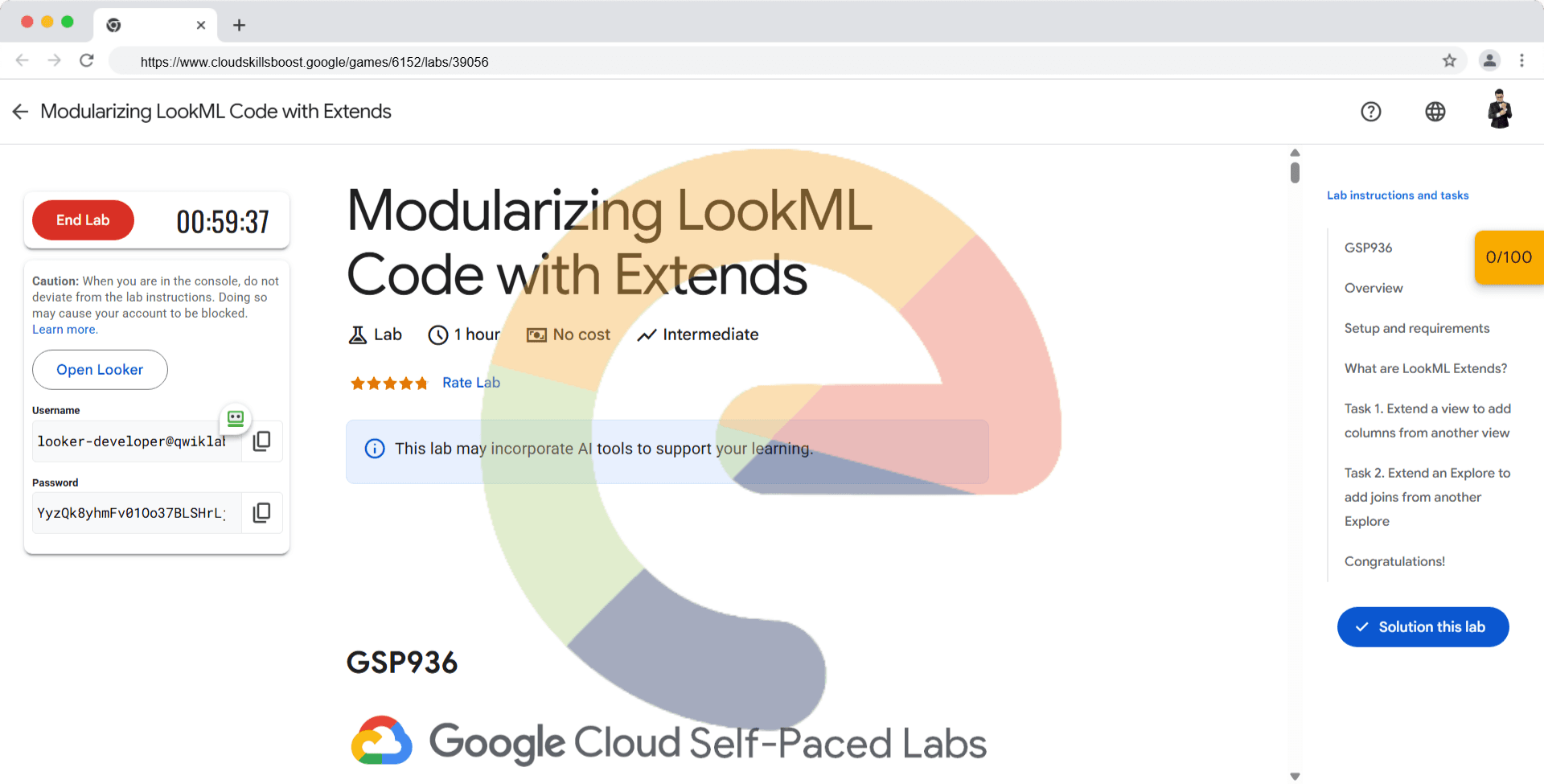 Modularizing LookML Code with Extends - GSP936