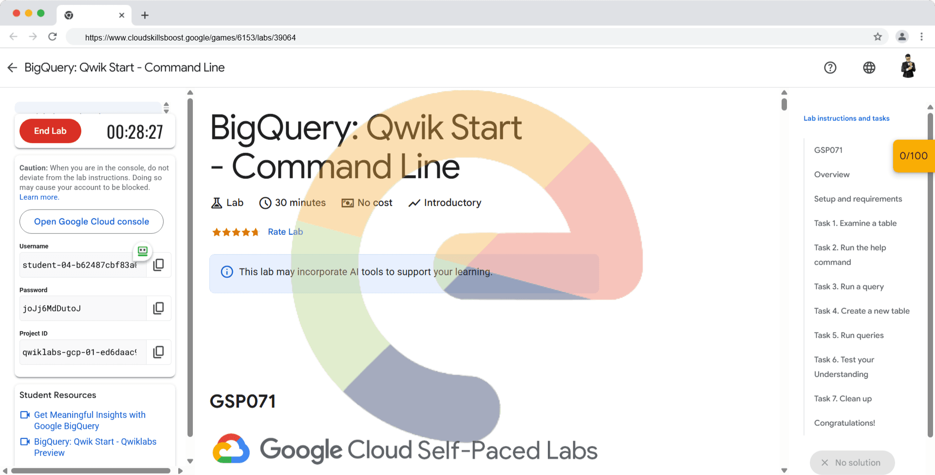 BigQuery: Qwik Start - Command Line - GSP071