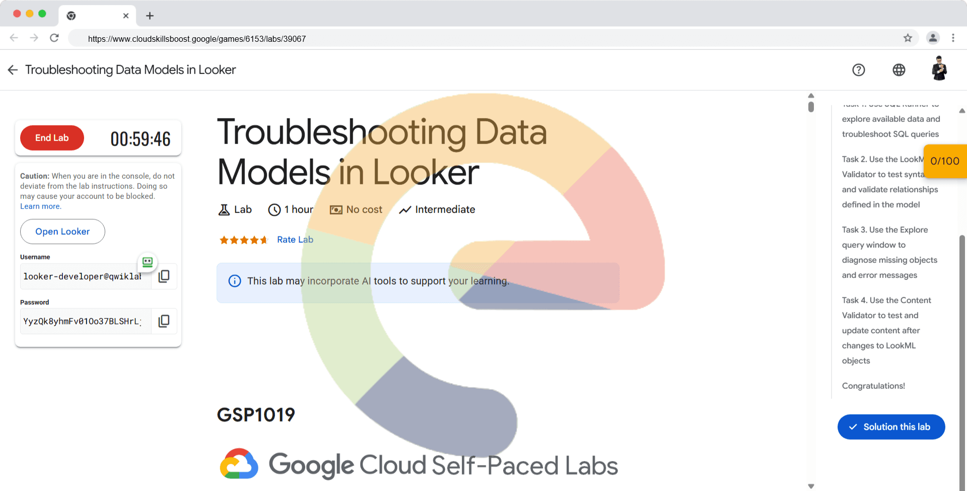 Troubleshooting Data Models in Looker - GSP1019