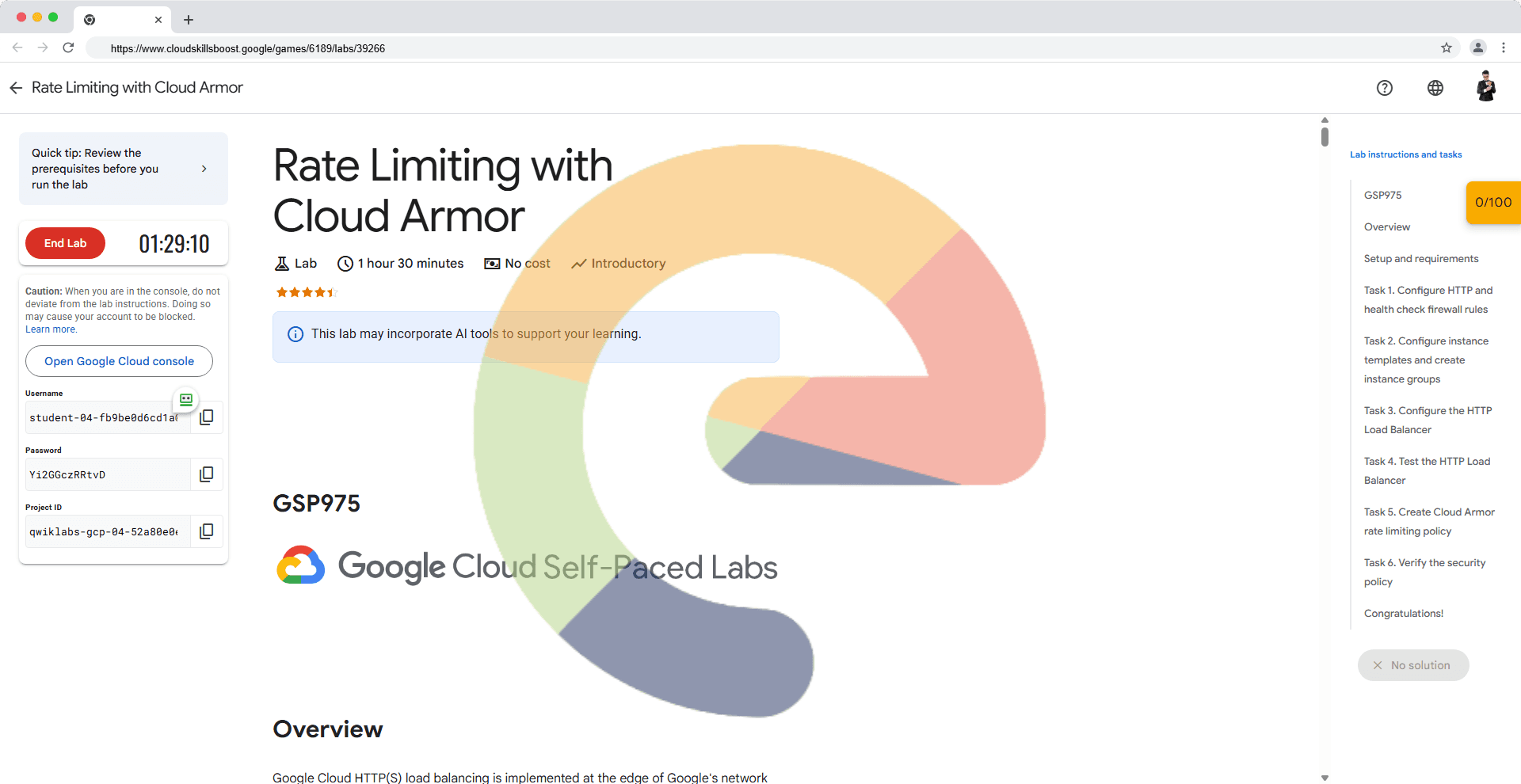 Rate Limiting with Cloud Armor - GSP975