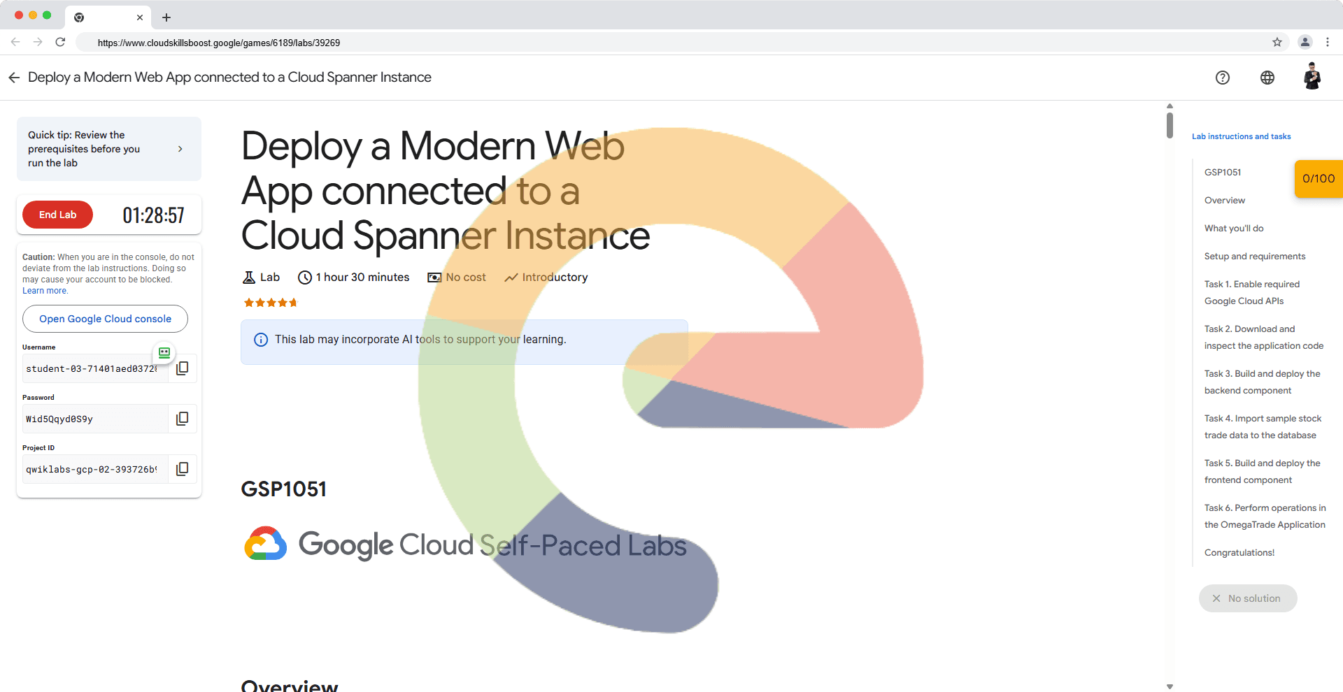 Deploy a Modern Web App connected to a Cloud Spanner Instance - GSP1051