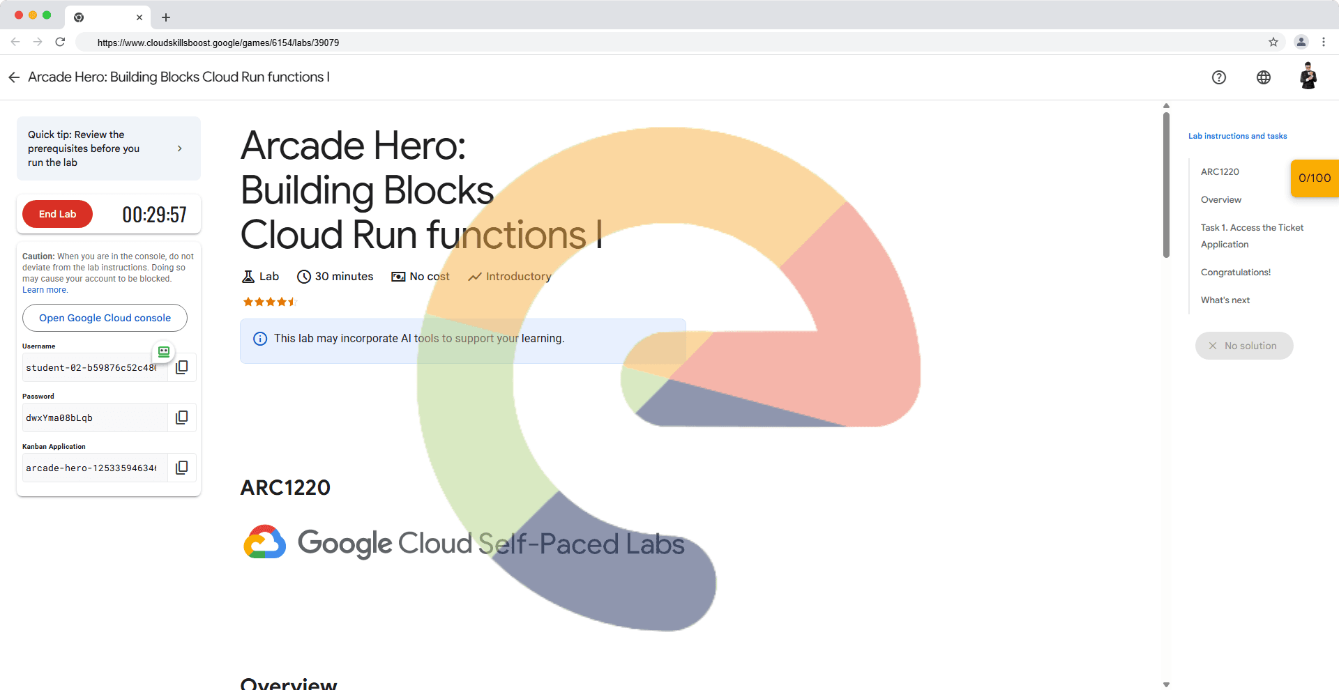 Arcade Hero: Building Blocks Cloud Run functions I - ARC1220