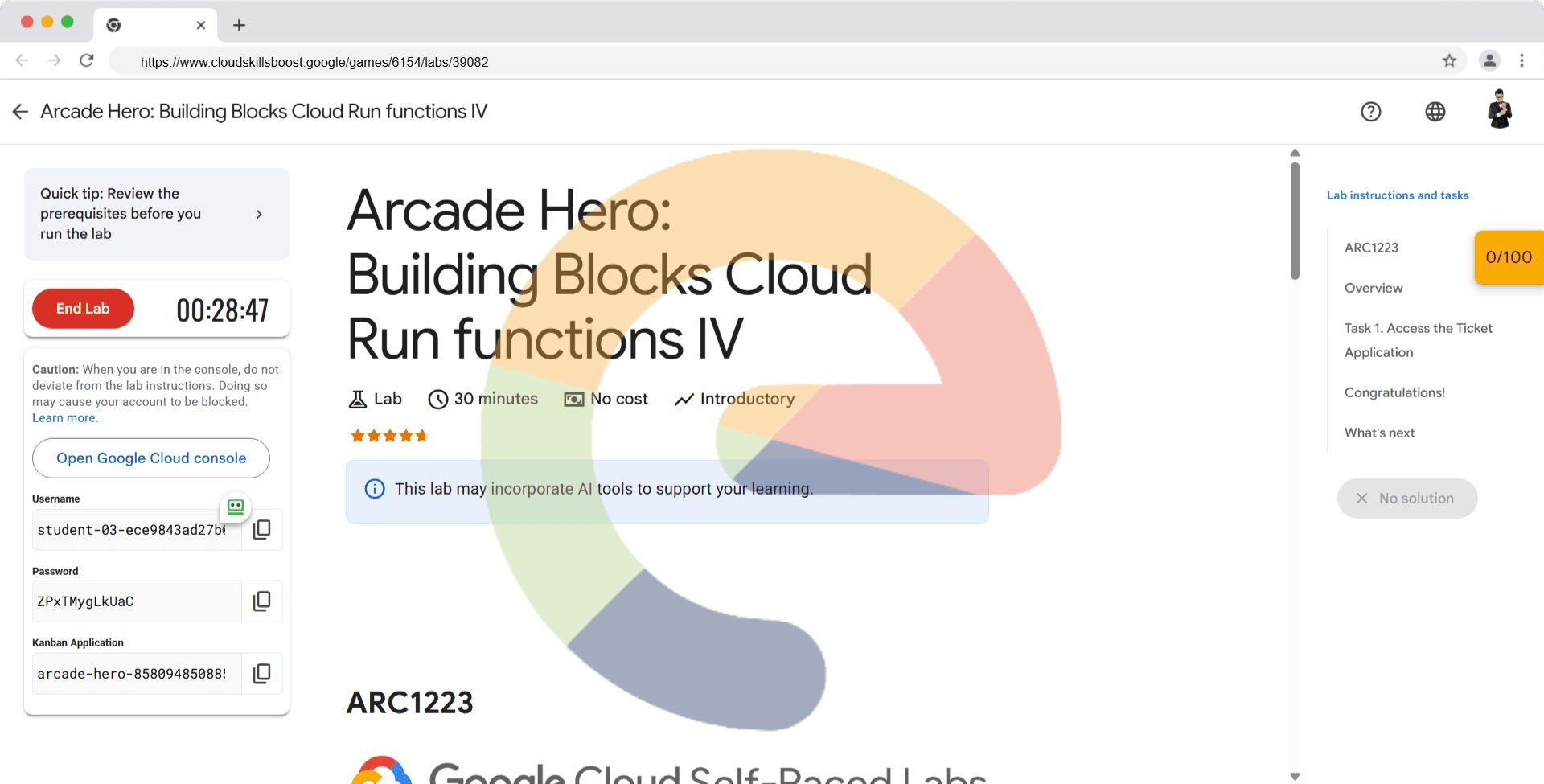 Arcade Hero: Building Blocks Cloud Run functions IV - ARC1223