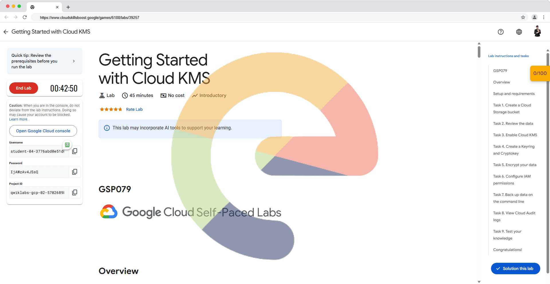 Getting Started with Cloud KMS - GSP079