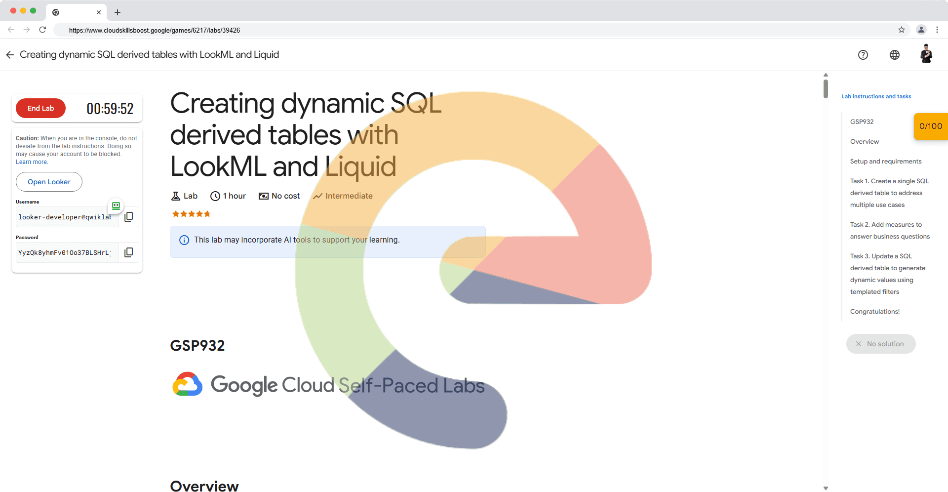 Creating dynamic SQL derived tables with LookML and Liquid - GSP932