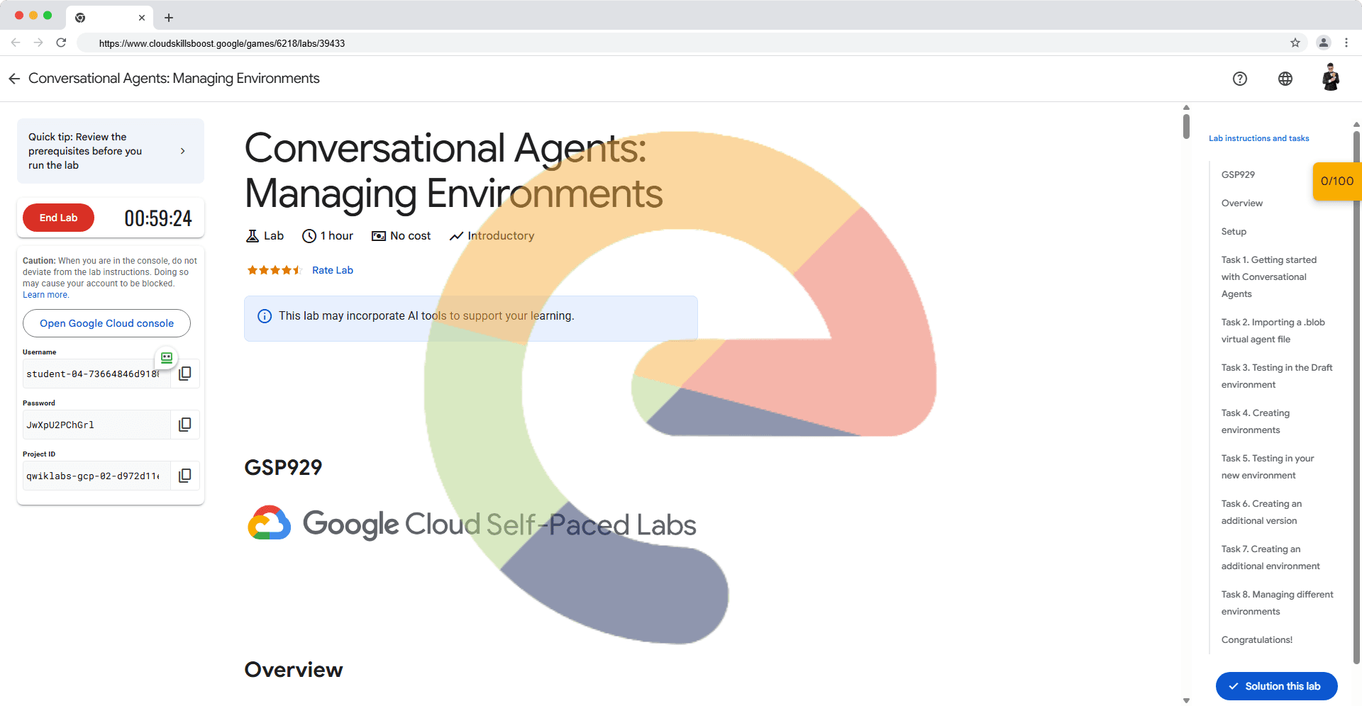 Conversational Agents: Managing Environments - GSP929