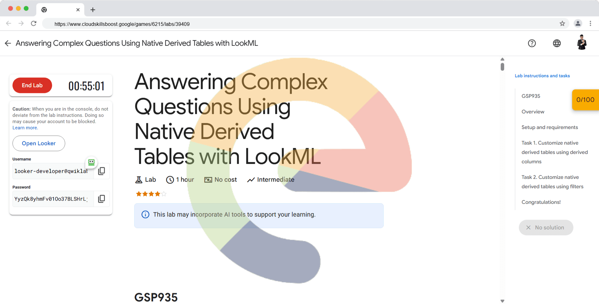 Answering Complex Questions Using Native Derived Tables with LookML - GSP935