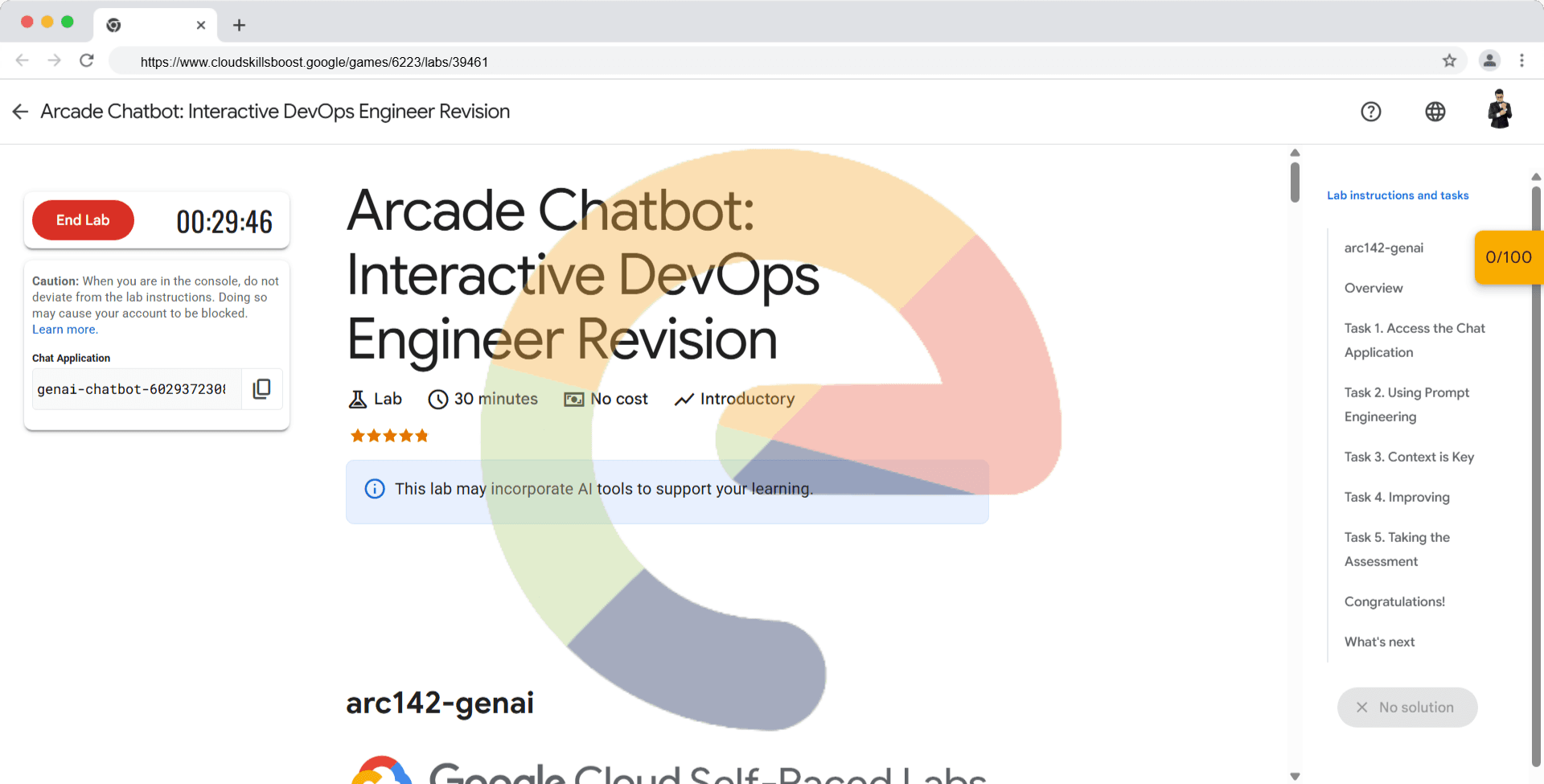 Arcade Chatbot: Interactive DevOps Engineer Revision - arc142-genai