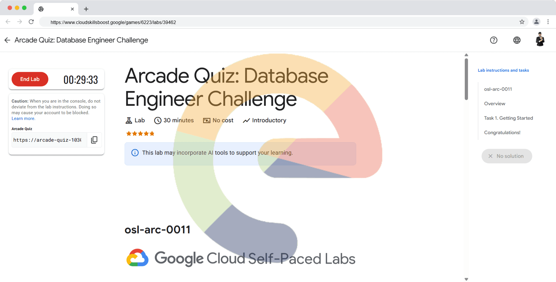 Arcade Quiz: Database Engineer Challenge - osl-arc-0011
