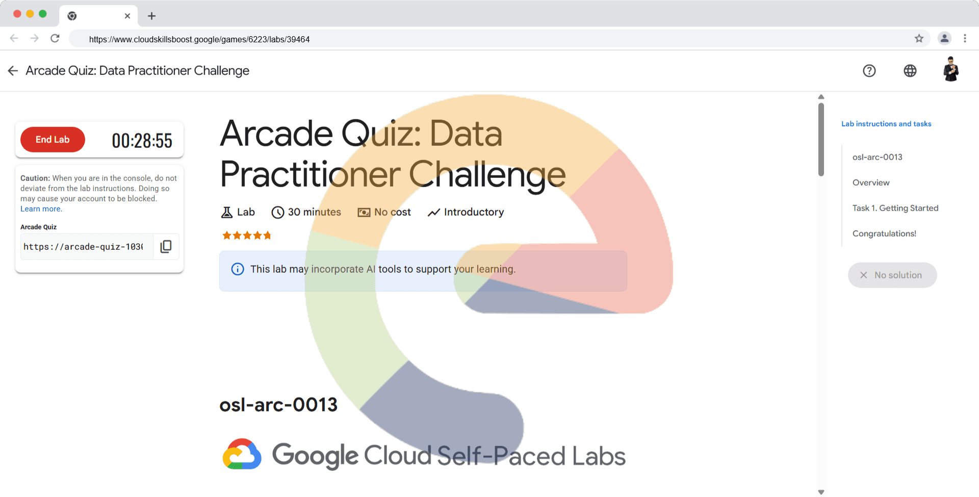 Arcade Quiz: Data Practitioner Challenge - osl-arc-0013
