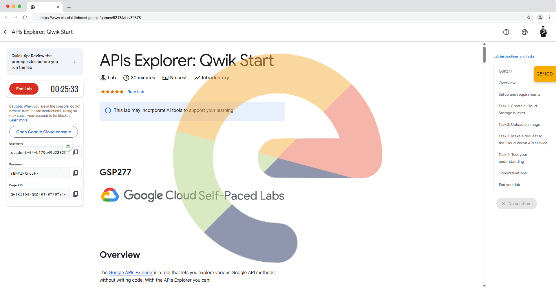 APIs Explorer: Qwik Start - GSP277