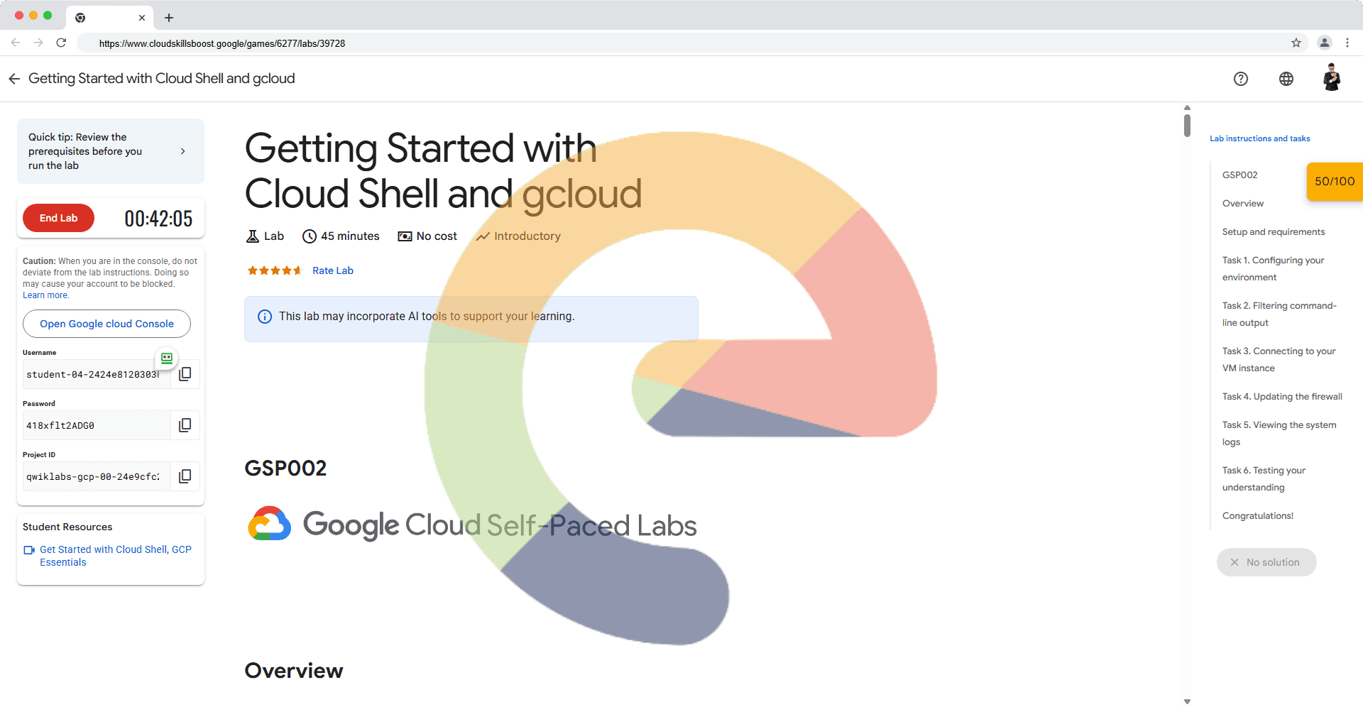 Getting Started with Cloud Shell and gcloud - GSP002