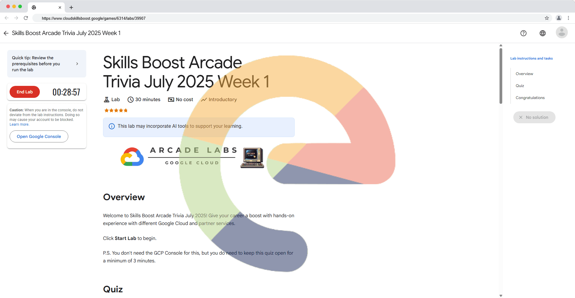 Skills Boost Arcade Trivia July 2025 Week 1 - Solution