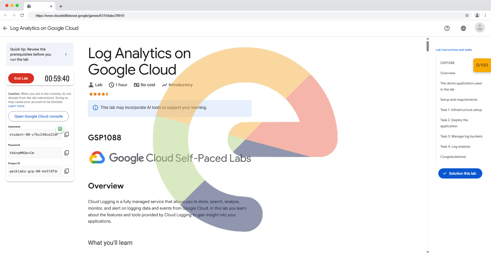 Log Analytics on Google Cloud - GSP1088