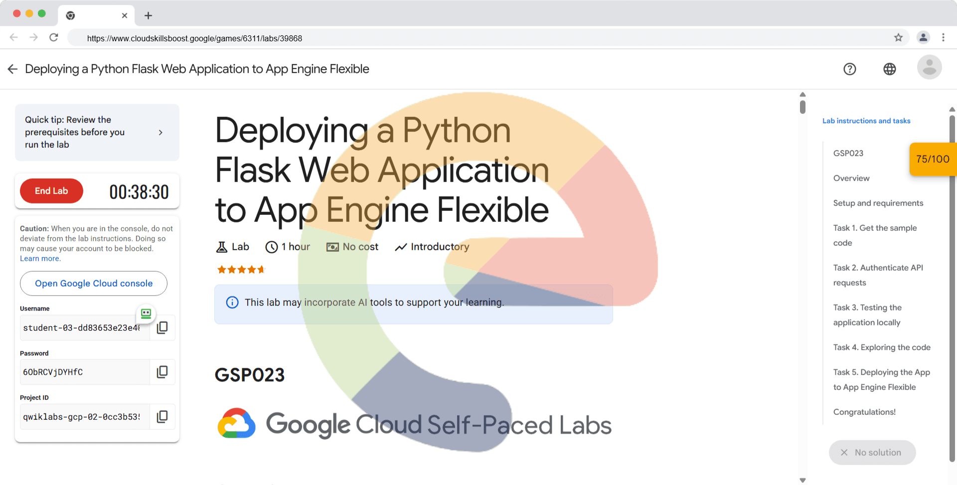 Deploying a Python Flask Web Application to App Engine Flexible - GSP023