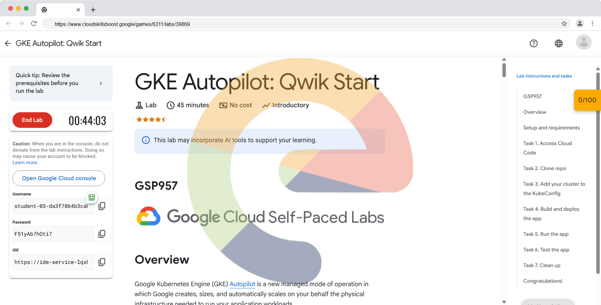 GKE Autopilot: Qwik Start - GSP957
