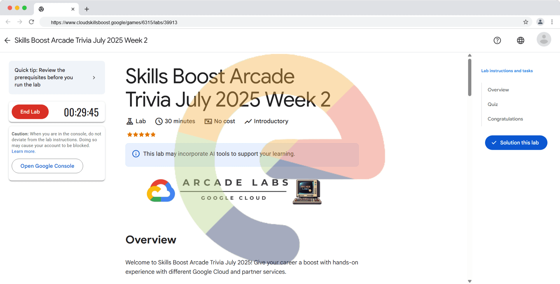 Skills Boost Arcade Trivia July 2025 Week 2 (Solution)