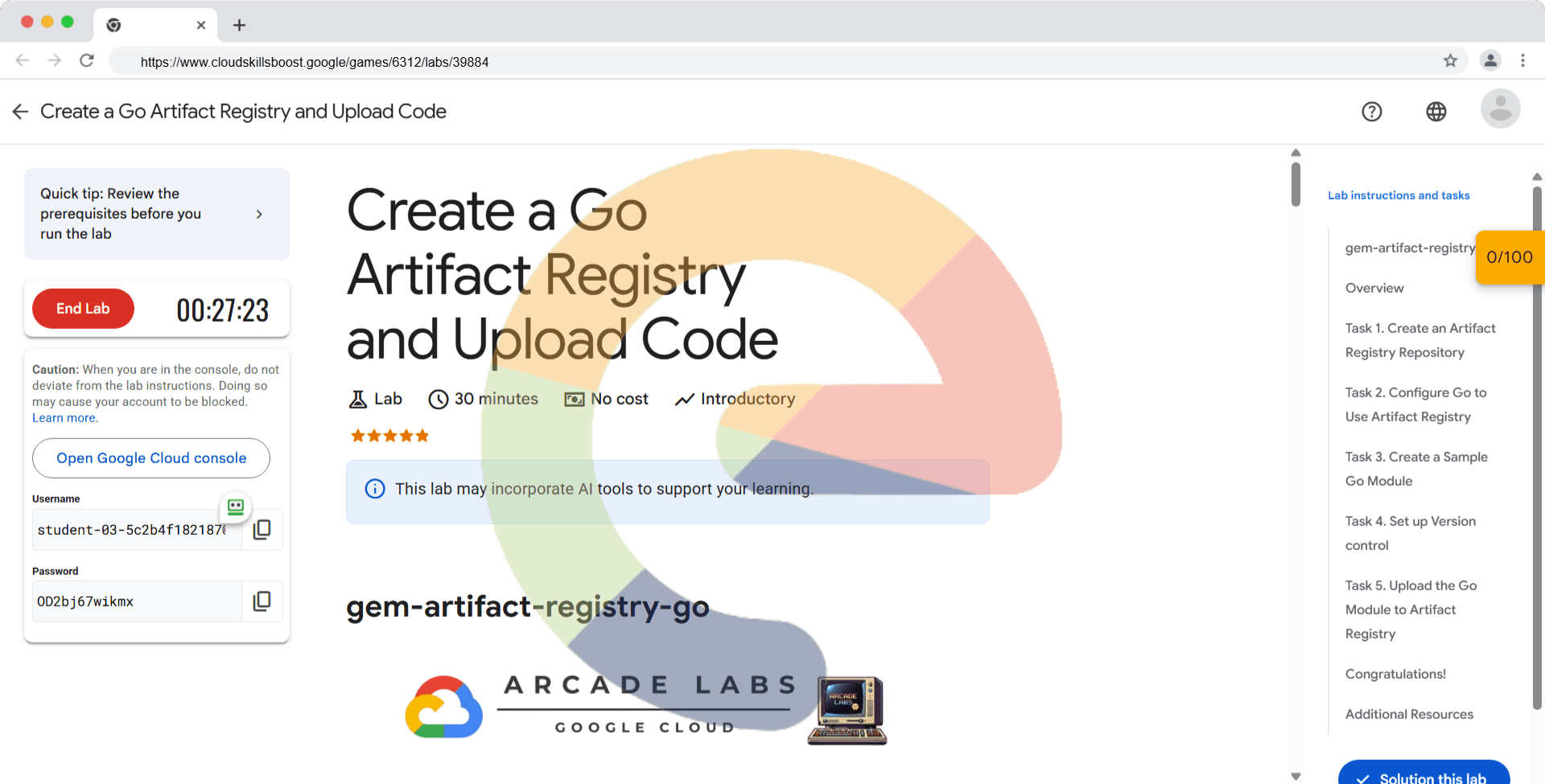 Create a Go Artifact Registry and Upload Code - gem-artifact-registry-go