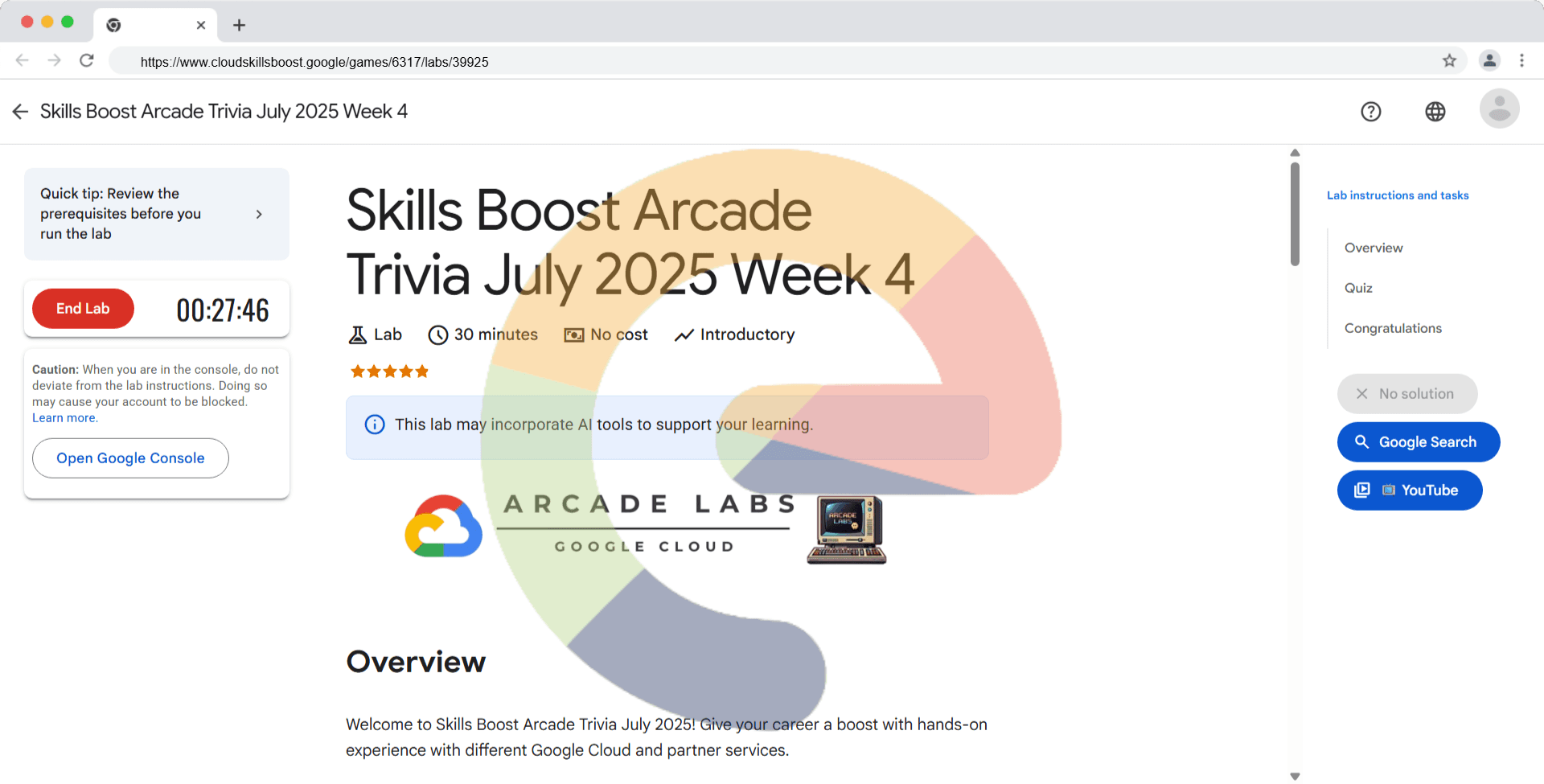 Skills Boost Arcade Trivia July 2025 Week 4 (Solution)
