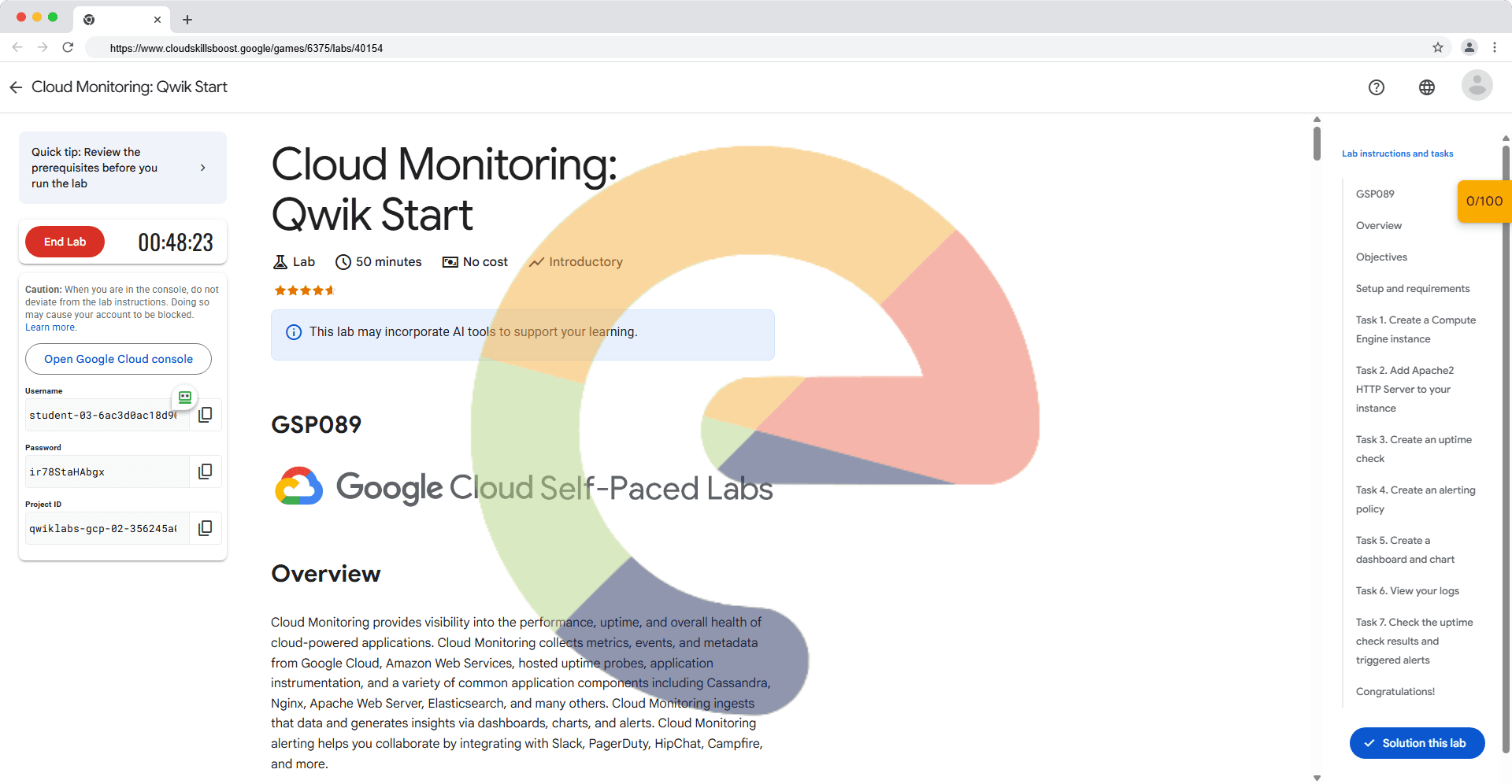 Cloud Monitoring: Qwik Start - GSP089