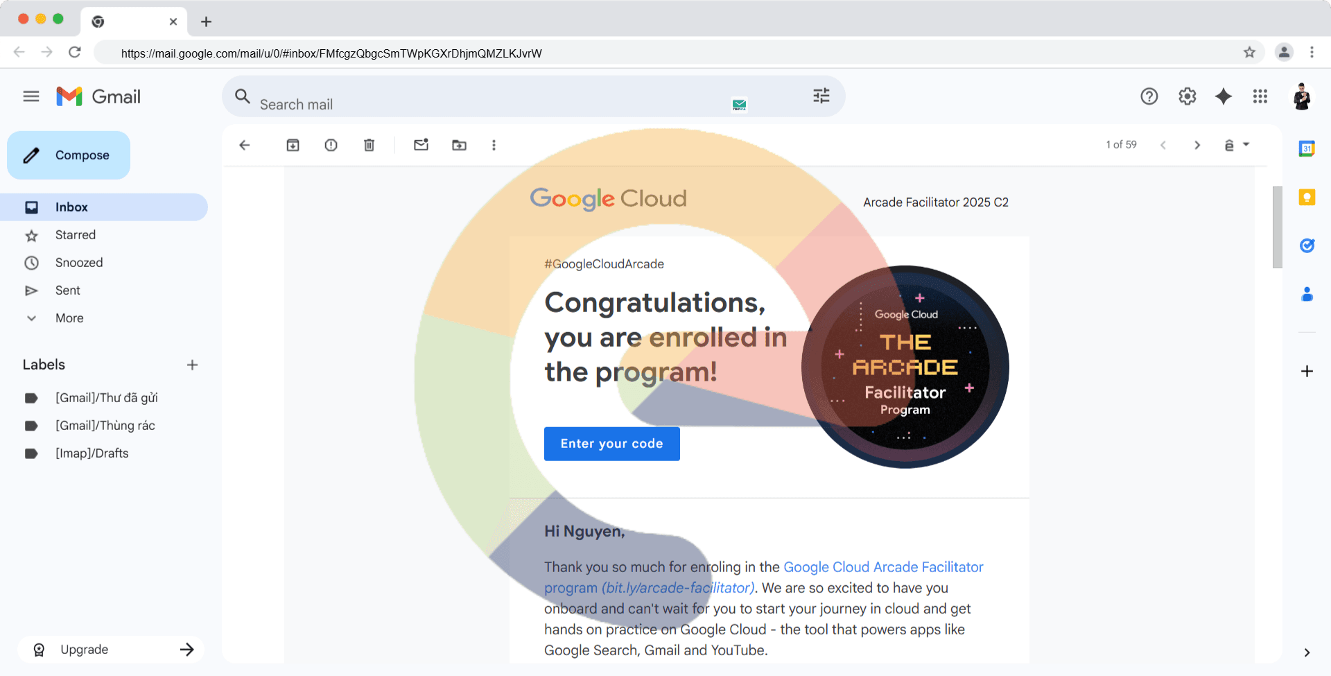 Congratulations, you're now enrolled in the Google Cloud Arcade Facilitator Program 2025 Cohort 2