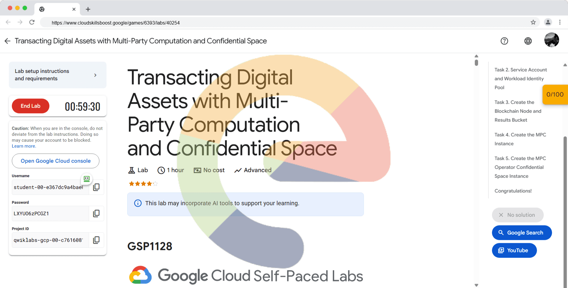 Transacting Digital Assets with Multi-Party Computation and Confidential Space - GSP1128