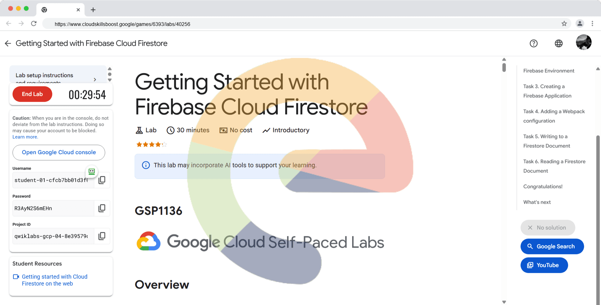 Getting Started with Firebase Cloud Firestore - GSP1136