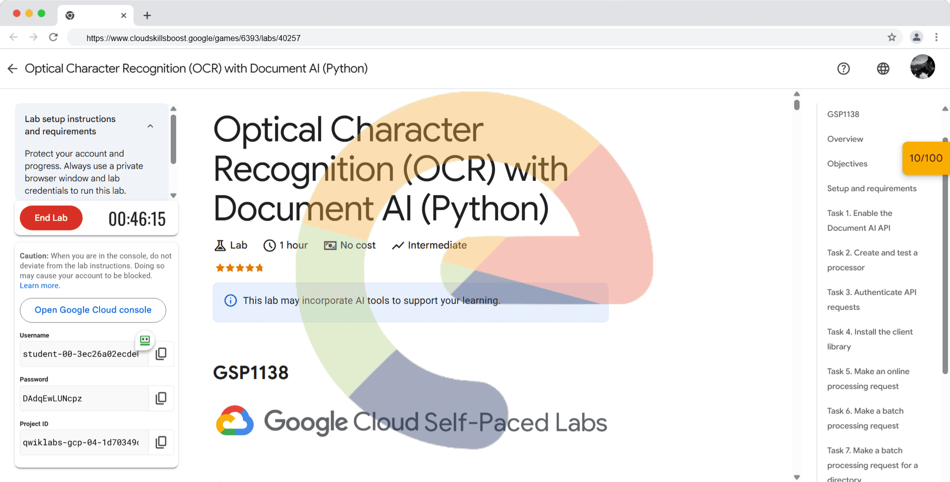Optical Character Recognition (OCR) with Document AI (Python) - GSP1138