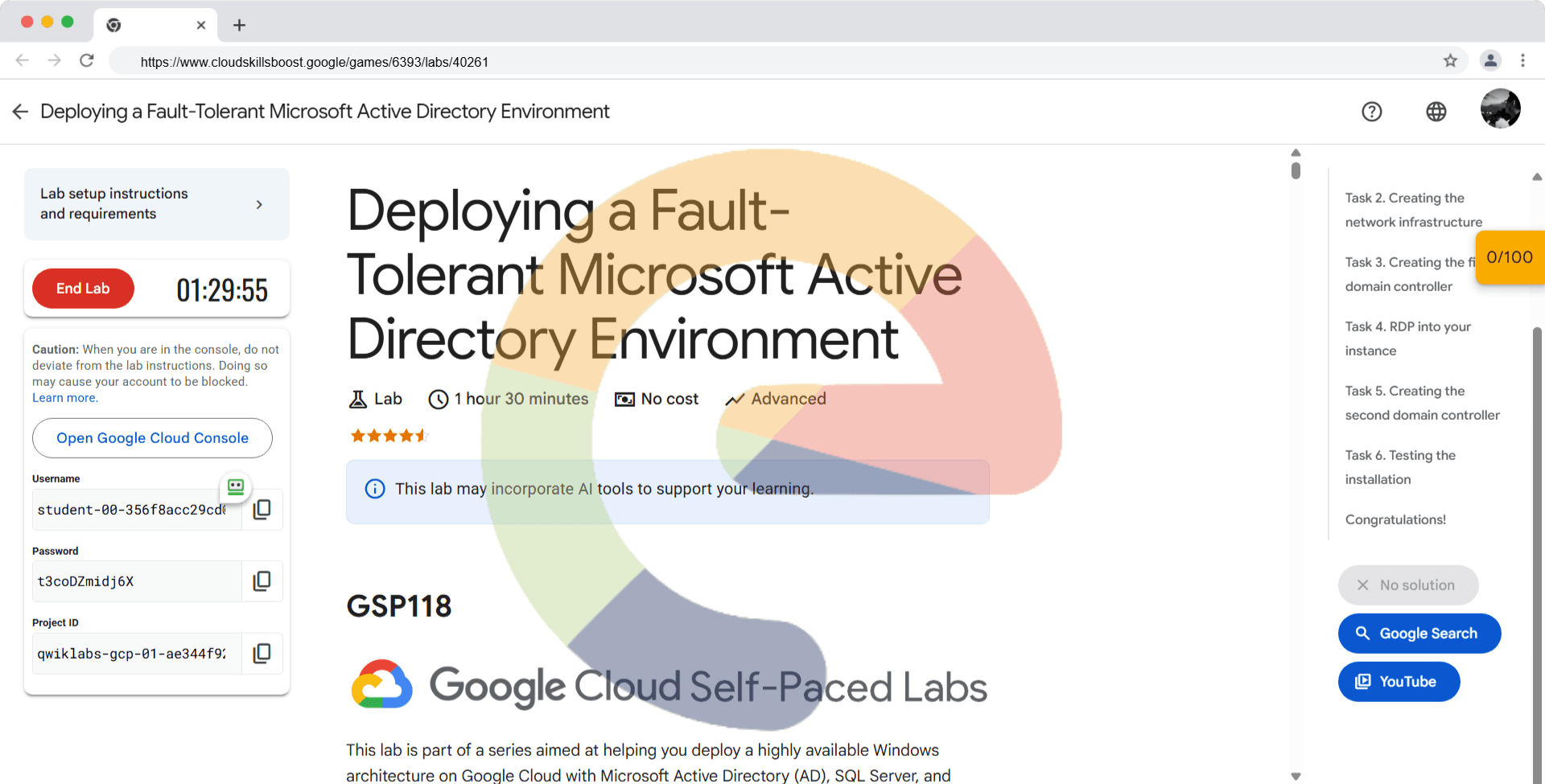 Deploying a Fault-Tolerant Microsoft Active Directory Environment - GSP118