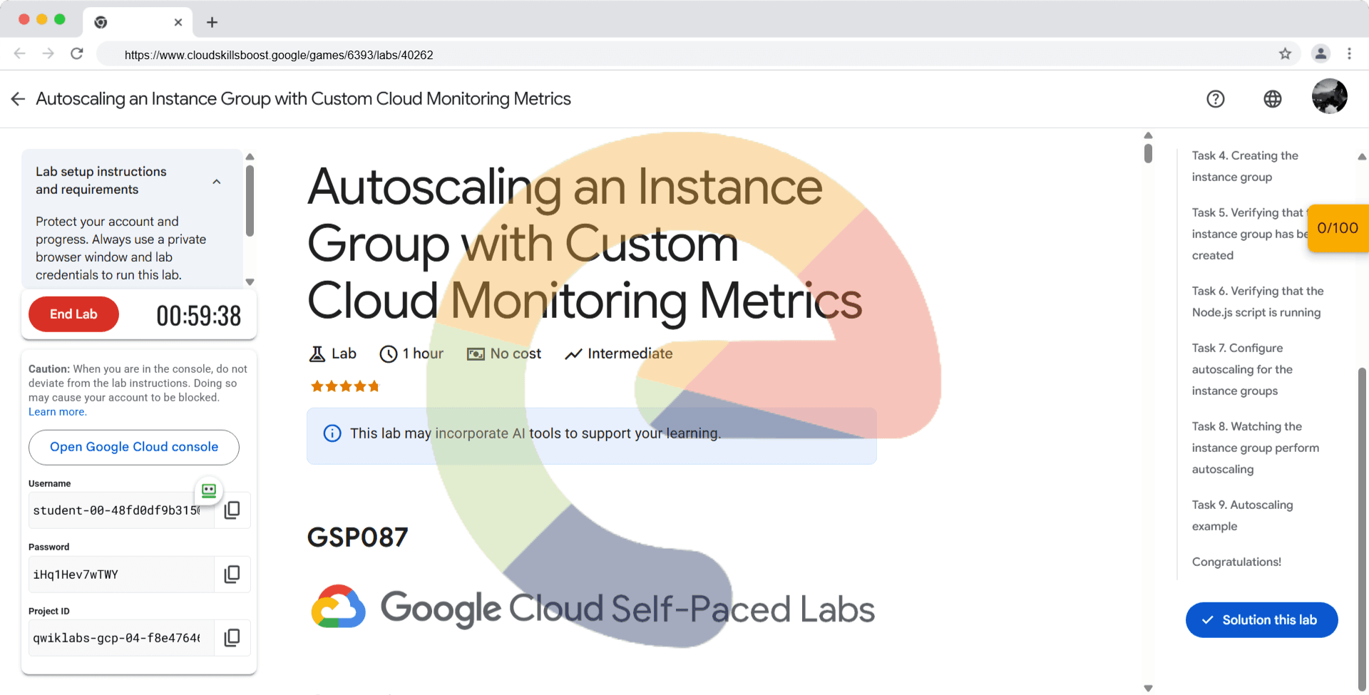 Autoscaling an Instance Group with Custom Cloud Monitoring Metrics - GSP087