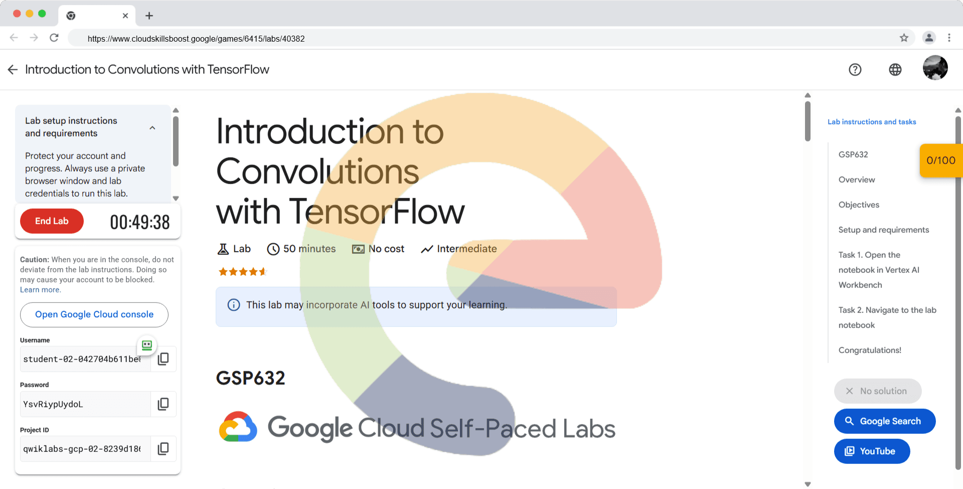 Introduction to Convolutions with TensorFlow - GSP632