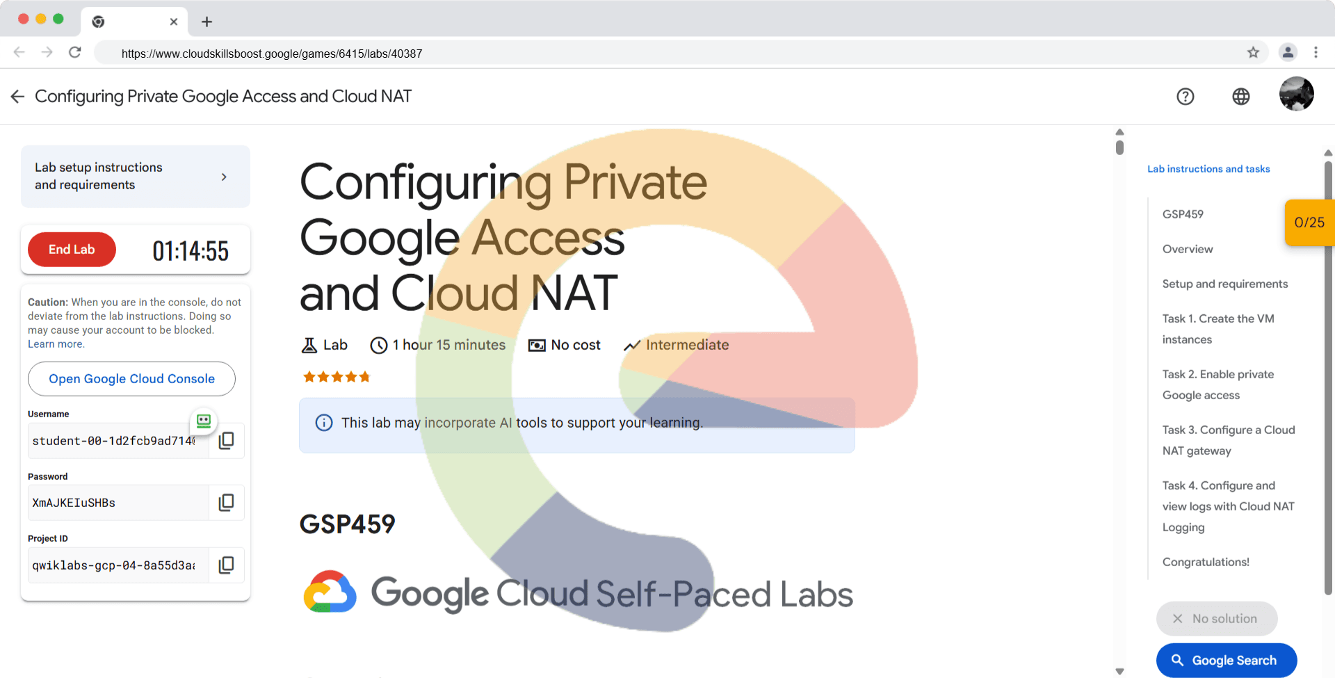 Configuring Private Google Access and Cloud NAT - GSP459
