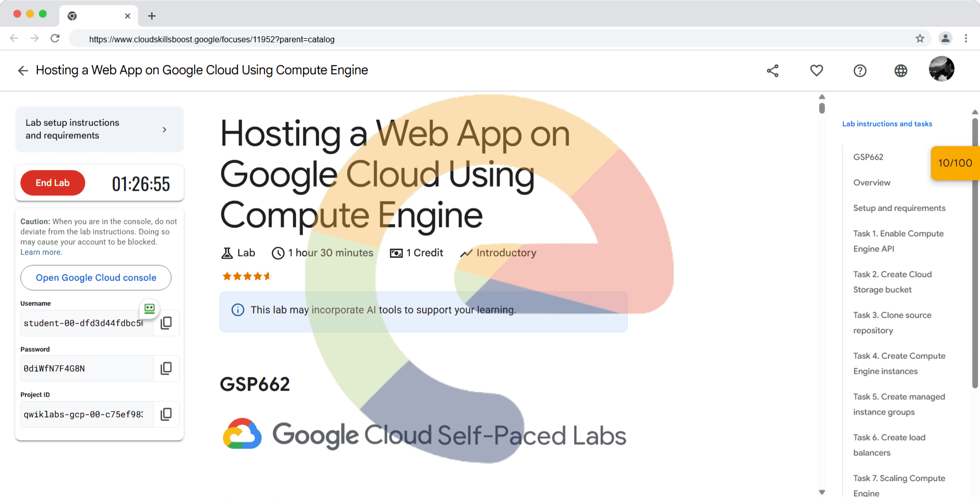 Hosting a Web App on Google Cloud Using Compute Engine - GSP662