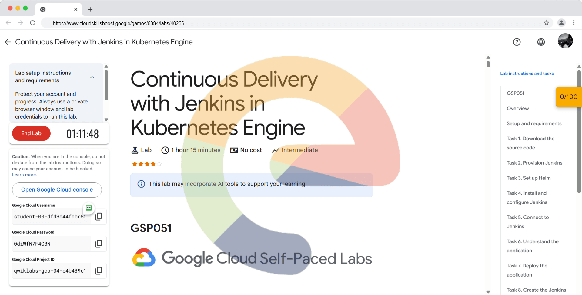 Continuous Delivery with Jenkins in Kubernetes Engine - GSP051